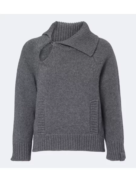 Pulover Victoria Beckham de lână asimetric gri