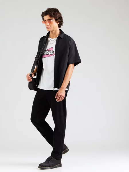 JACK & JONES Tričko JORKAI ARCHIVE staroružová / čierna biela