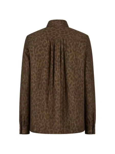 Cămașă Antonelli cu imagine cu model leopard maro