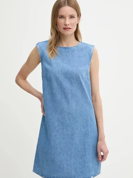Calvin Klein Jeans sukienka jeansowa mini prosta niebieski
