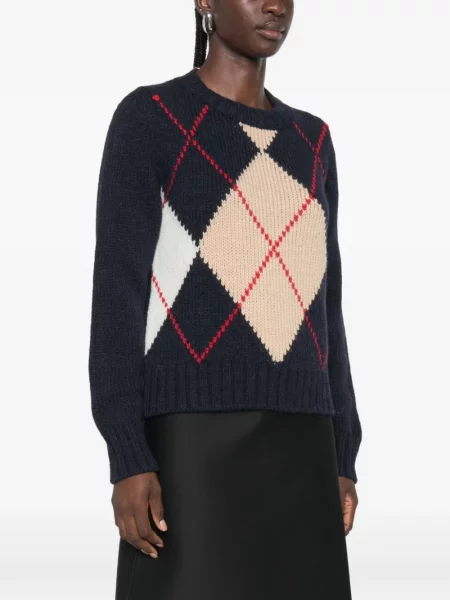 Pulover N°21 cu model argyle albastru