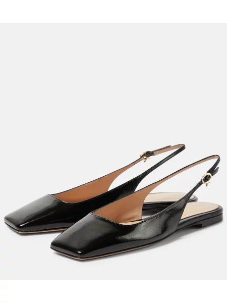 Balerini Gianvito Rossi din piele slingback negru