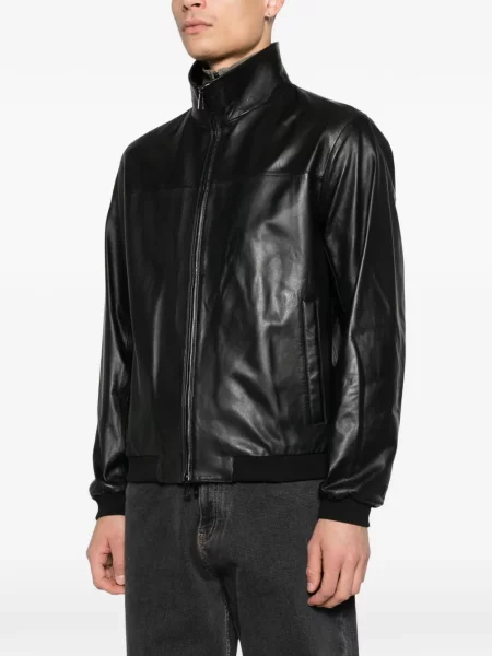 Kožna jakna Emporio Armani crna