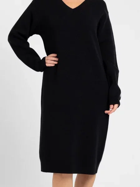 Шерстяное платье Dkny черное