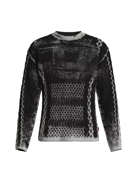 DIESEL Pulover K-MIONE gri negru