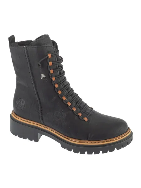 Botine Rieker cu șireturi negru