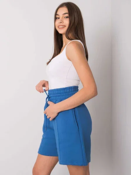 Pantaloni scurți Fashionhunters albastru