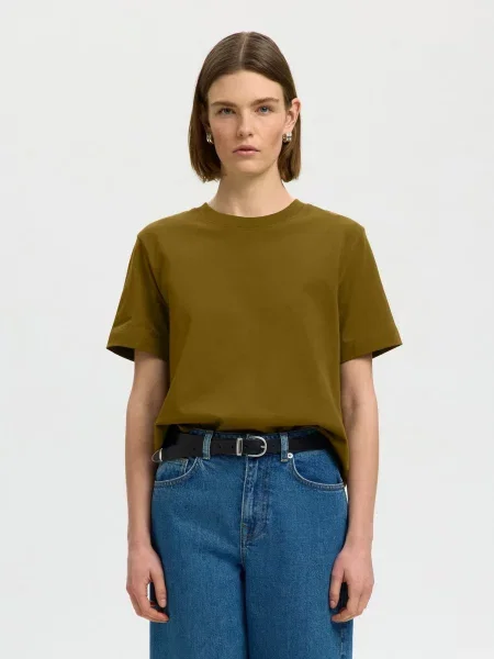 SELECTED Tricou SLFEssential oliv