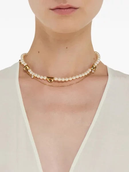 Colier Ferragamo cu perle auriu