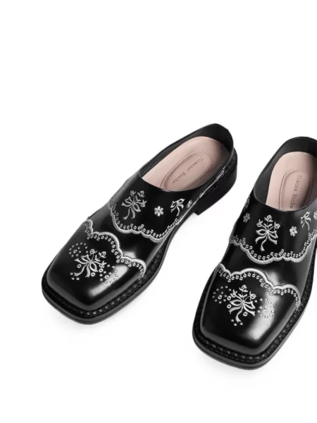 Papuci tip mules Simone Rocha din piele negru