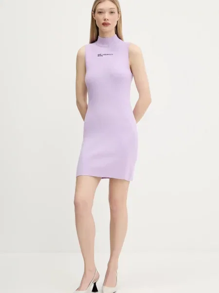Karl Lagerfeld Jeans sukienka mini dopasowana fioletowy