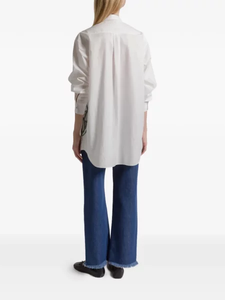 Gėlėta raštuota marškiniai Alberta Ferretti balta
