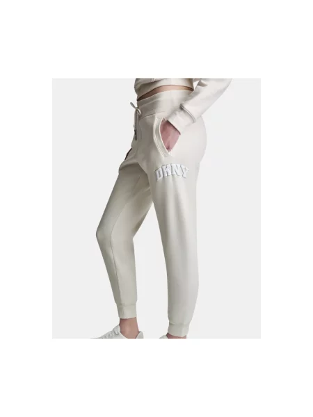 DKNY pantaloni de trening de damă cu bej