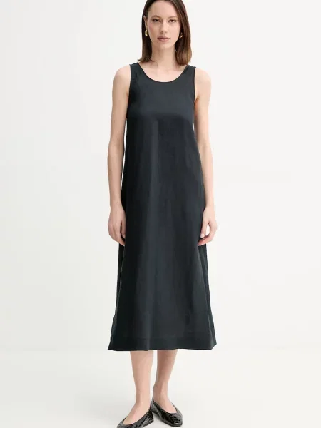 Lanena obleka MM črna