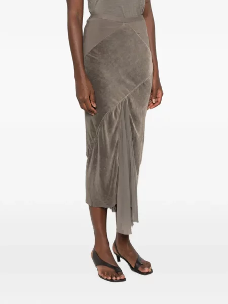Fustă midi Rick Owens gri
