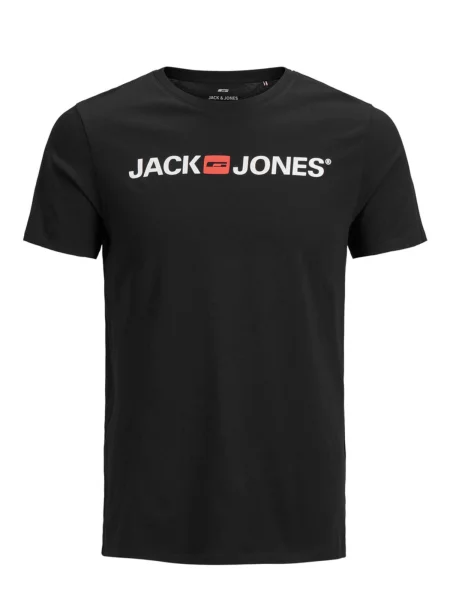JACK & JONES Tricou Essentials roșu intens / negru alb