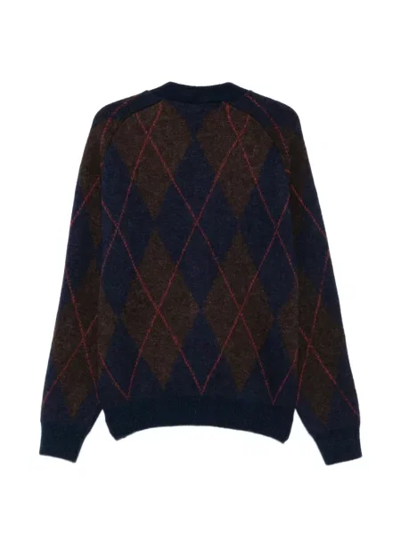 Cardigan Universal Works cu model argyle albastru