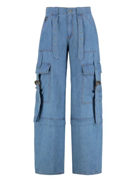 Παντελόνι cargo Versace Jeans Couture με αγκράφα μπλε
