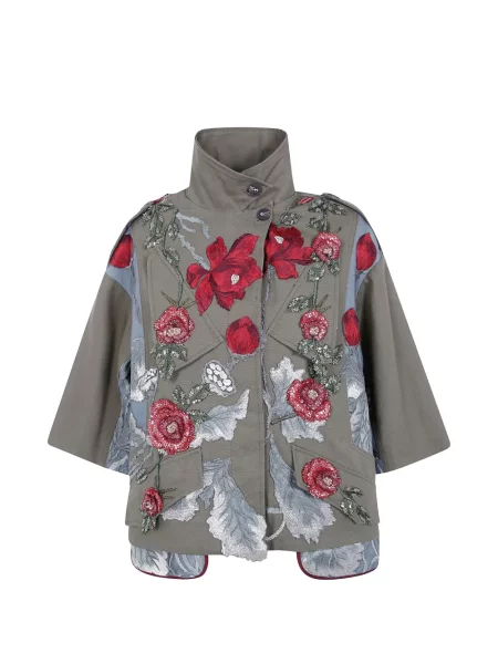 Decupat geacă Antonio Marras cu paiete cu model floral verde