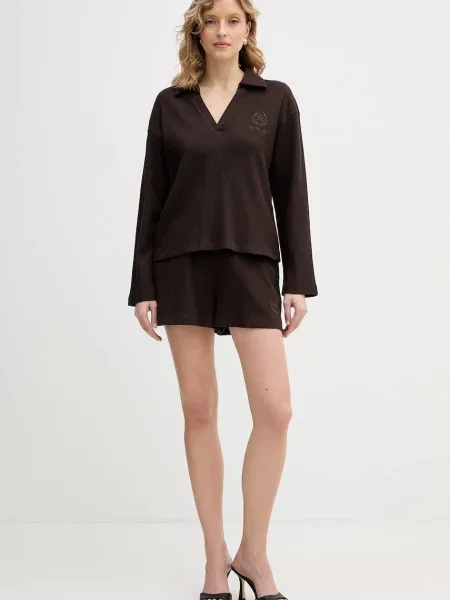 Karl Lagerfeld longsleeve HOTEL KARL brązowy