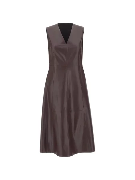 Rochie midi Elena Mirò fără mâneci cu decolteu în V roșu