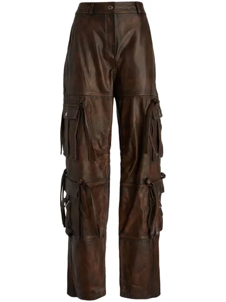 Pantaloni Andreadamo din piele maro