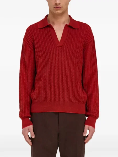 Tricou polo Ferragamo tricotate roșu
