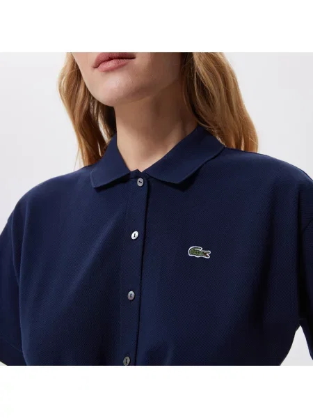 Lacoste Sukienka Polo W Kolorze Granatowym granatowy