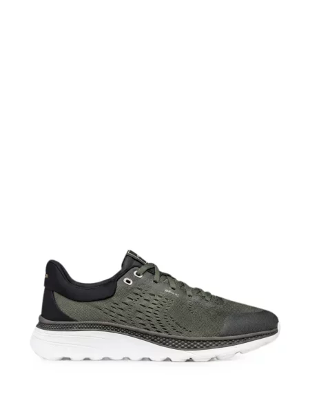 Sneakerși Geox cu șireturi din dantelă verde