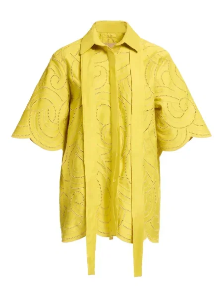Cămașă Elie Saab cu broderie galben