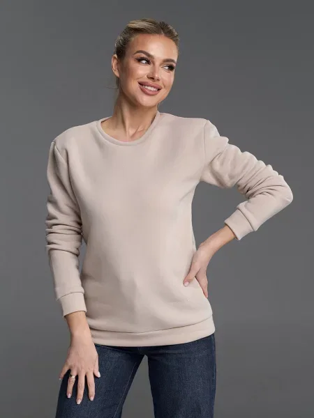 Світшот ISSA Plus комбінований верх бежевий