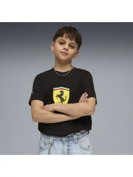 PUMA Młodzieżowa koszulka Scuderia Ferrari ColouCzerwony Shield Akcesoria czarny