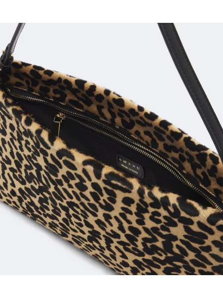 Geantă plic Amanu cu imagine cu model leopard bej