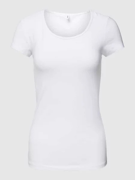 T-shirt z okrągłym dekoltem model LIVE LOVE’ Only biała