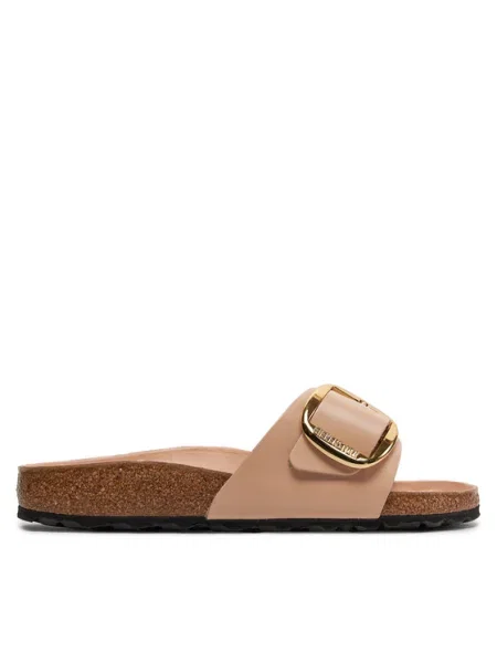 Șlapi Din Piele Pentru Femei Birkenstock Madrid Big Buckle Natural Leather Patent portocaliu
