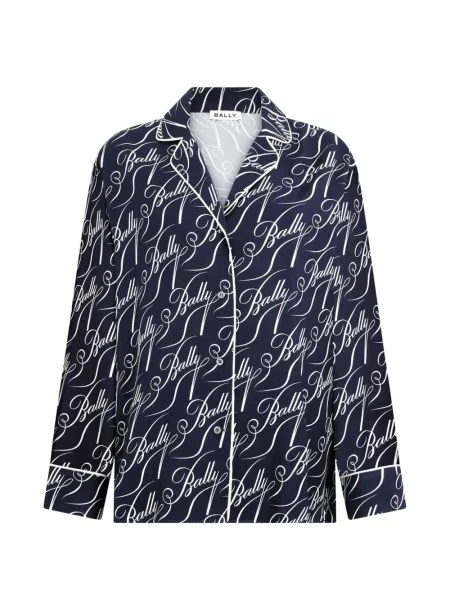 Cămașă Bally cu imagine din țesătură twill albastru