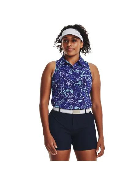 Polo majica Under Armour bez rukava plava