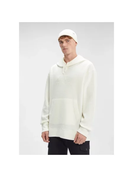 Bluza z kapturem C.p. Company wełniana biała