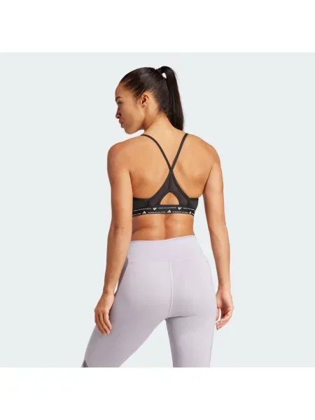 Pruhovaná tělocvična podprsenka Adidas bílá
