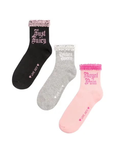 Șosete Juicy Couture din dantelă roz