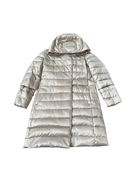 Kurtka skórzana Max Mara do kolan beżowa