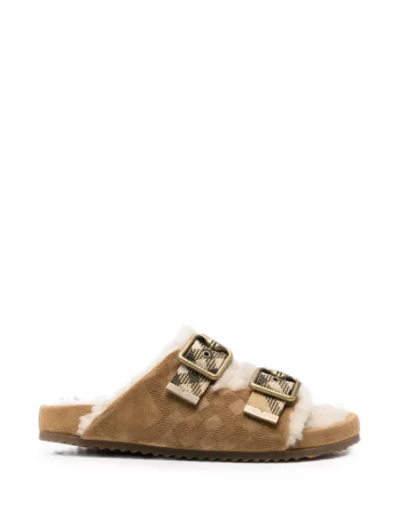 Sandale Burberry în carouri cu cataramă maro