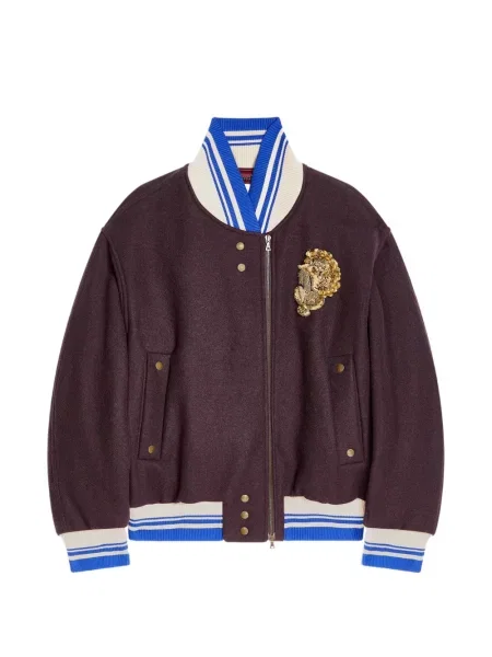 Geacă bomber Dries Van Noten de lână violet