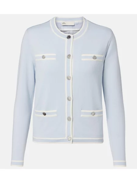 Cardigan Tory Burch de lână albastru