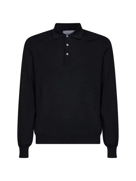 Lung tricou polo D4.0 tricotate negru