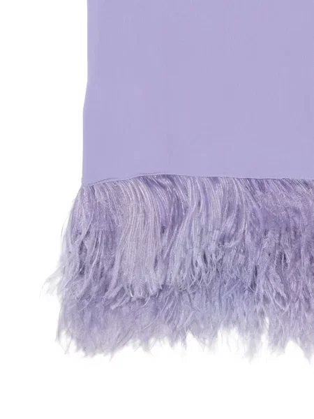 Top Solotre fără mâneci cu pene violet