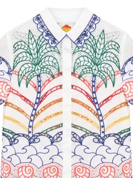 Koszula Farm Rio z nadrukiem w tropikalny nadruk biała