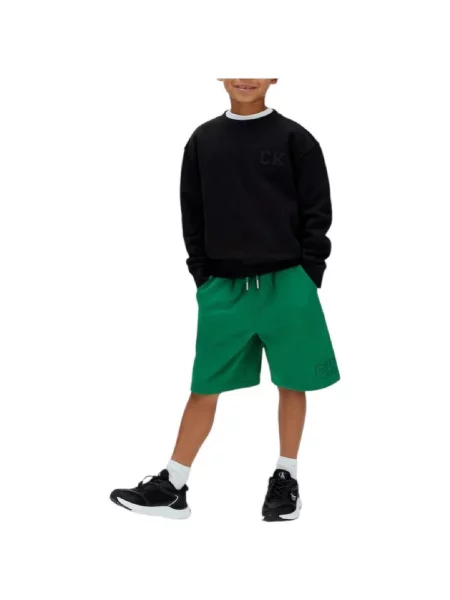 Pantaloni copii Calvin Klein Jeans verde