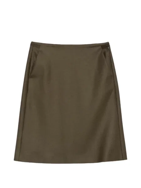 Fustă midi Jil Sander în linie A verde