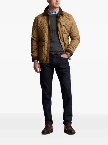 Krótka czapka z daszkiem Polo Ralph Lauren w jodełkę jednorzędowa niebieska